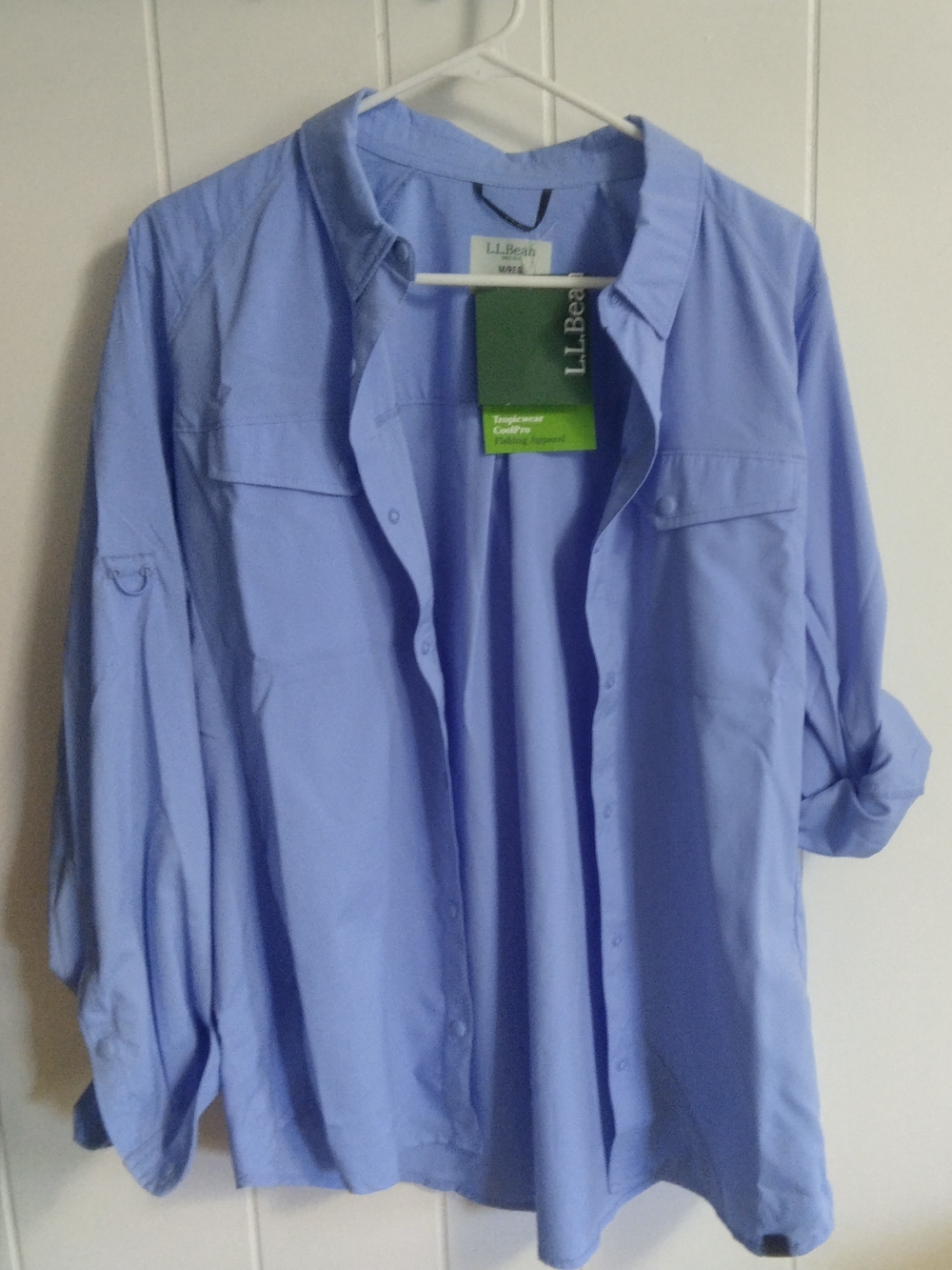 L.L. Bean Women's Light Blue Long-Sleeve Button Shirt- Medium